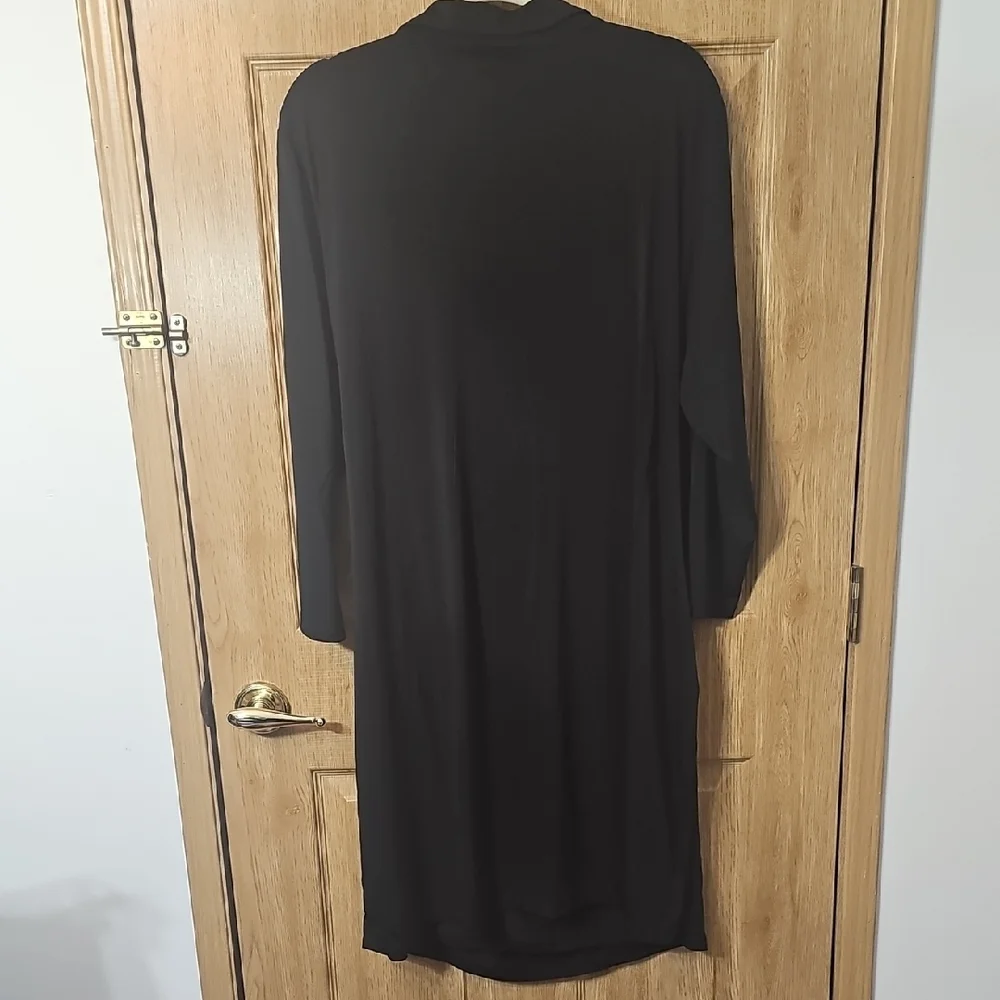 Black Draped Long Sleeve Dress - Picture 8 of 8